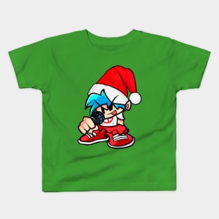 Xmas BoyFriend Santa's helper FNF Kids T-Shirt